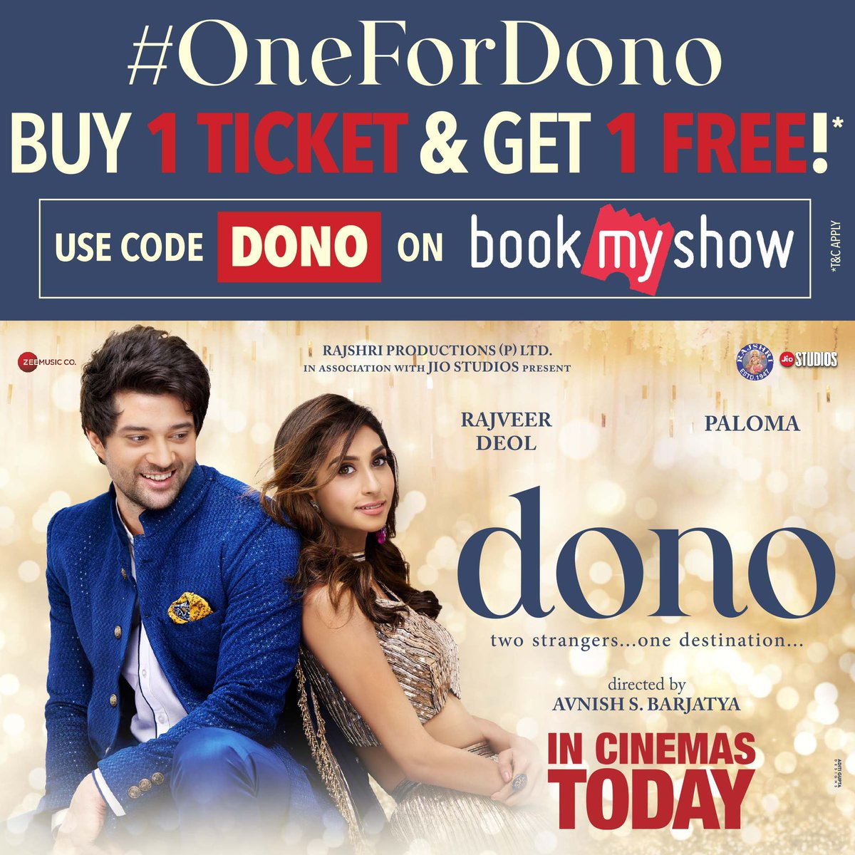 Team Dono Ki Taraf Se Aap Sab Ke Liye EK Ticket Pe Dono offer.

Book your tickets now on BMS and watch #dono with your loved one.

#Dono in cinemas from today!
