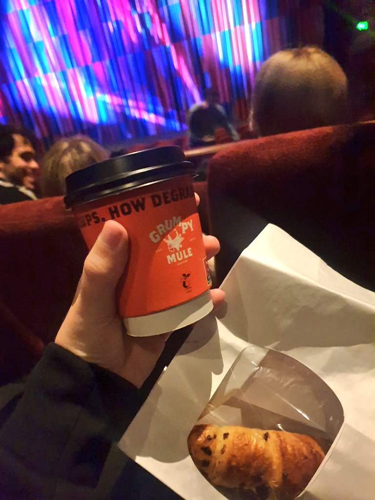 Nothing says you're working #LFF quite like having breakfast in the Picturehouse Central cinema #TheBikeriders