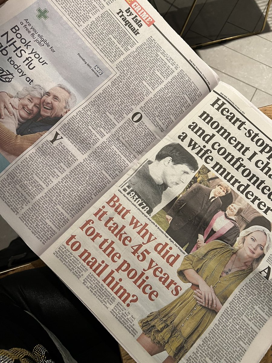 Making headlines! Important issues getting substantial column inches. #truecrime #murder #murdertrial
