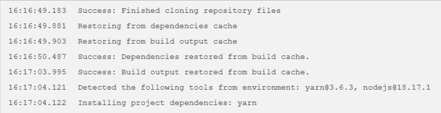 mayumih387's tweet image. キャッシュが上手い具合に読み込まれたためか、急にビルド時間が半分くらいになった。
yarn v3でもキャッシュ読み込みが動いている模様。
#CloudflarePages