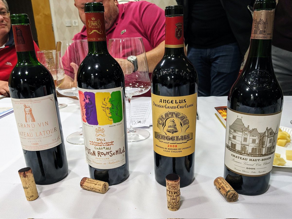 The business end of the <a href="/MystereWineClub/">Mystere Wine Club</a> Claret tasting last night. Divided opinion on which was best. Total agreement all were tremendous.

I've struggled w 08 standoff personality for years. Turns out First Growths delivered.