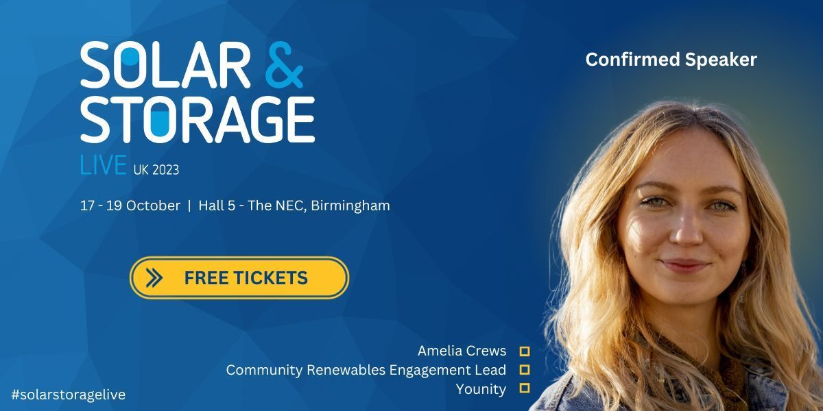 Younity_UK's tweet photo. Join us at @SolarStorageUK on 18 October for an inspiring panel discussion on 🌞 energy &amp; community heating.

Amelia's looking forward to catching up with panelists incl @CoppiceJT, @PlatformHousing and @NadiaGreenNrg.

Be sure to say hello afterwards 👋 

https://t.co/5rcKIGNCQE https://t.co/BNrFZ7skte