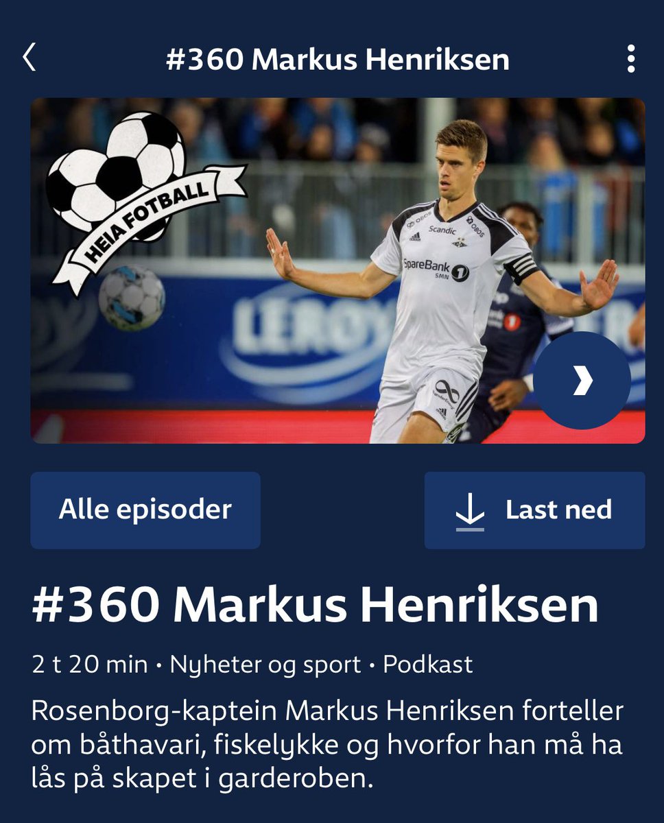Ny episode ute! 

Vi har hatt en nydelig prat med Markus Henriksen om Rosenborg, Rambo og båtdrama i Trondheimsfjorden!

Hør hele episoden her: radio.nrk.no/podkast/heia_f…