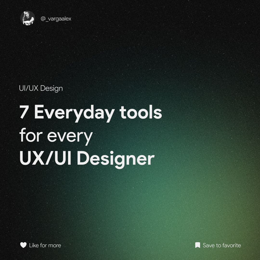 UX/UI Designer's Cheatsheet 🔥

7 Tools that I use every day for Work ✅

Thread 🧵