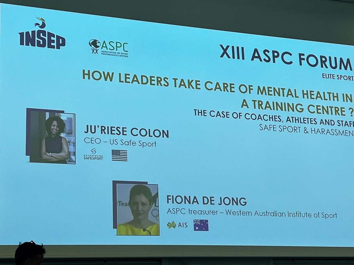 ASPC International Forum on Elite Sport Day 2. Privileged to have Ju’riese Colon, CEO of #USSafeSport with us. #safeguarding #safesport