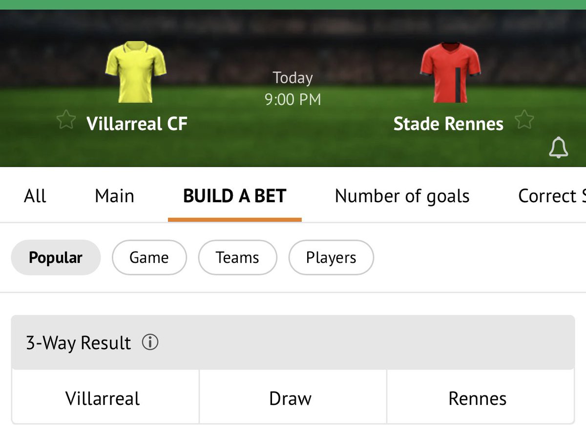 UEFA EUROPA LEAGUE Villarreal CF VS Stade Rennes Retweet, Predict and win! Predictions end 7.00 pm Noted❗️2 winners🤝