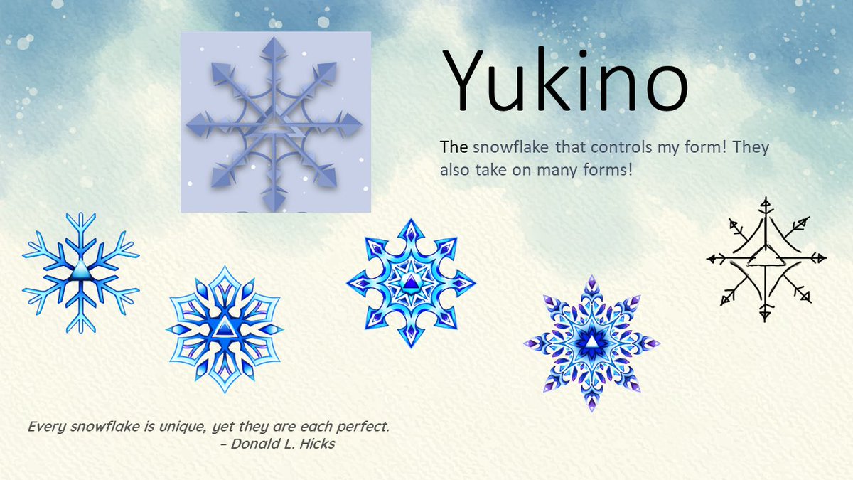 RinShiroguma's tweet photo. ~Art Contest~
A design for Yukino, my snowflake god!
Yukino is a snowflake that can take on any form, and is easily identified by the triangular base as the center. I would like a design for Yukino in a humanoid form.
Gender does not matter, only the design does (Although I def favour ikemen/androgynous characters lol) 
Re-imagine the snowflake in any way you wish!

1 final winner will be picked. I would like the rights to use the design as I wish. I will always credit, please don't worry about that ^^
Prizes:
1st place 200USD
2nd place: 100USD

Deadline: 13th Nov 2023 0000hrs
Please use #YukinoSnowscape to submit your entries.
Thank you and good luck!
