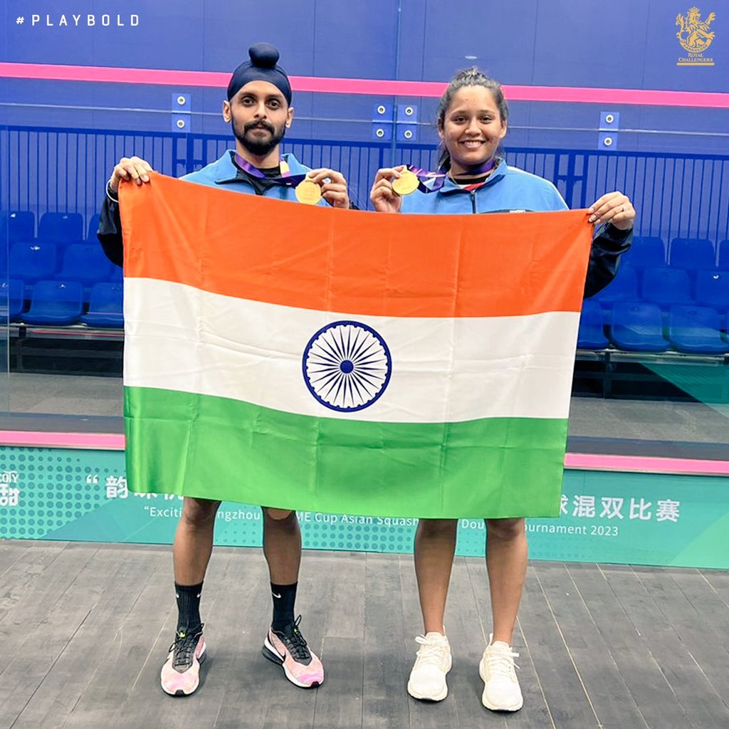ManjeshS0's tweet photo. स्क्वॉश मिक्स डबल्स में दीपिका पल्लीकल और हरिंदरपाल सिंह 🥇🥇Gold medal 🥇🥇🥇 जीतने की हार्दिक बधाई।
@DipikaPallikal
@sandhu_harinder
#squash
#AsianGames #19thAsianGames
#AsianGames2023 #GoldMedal
#IndiaAtAG22 #Athletics
#100par
#Cheer4India #hallabol #AsianGames2022 https://t.co/2BZXdDnSW1