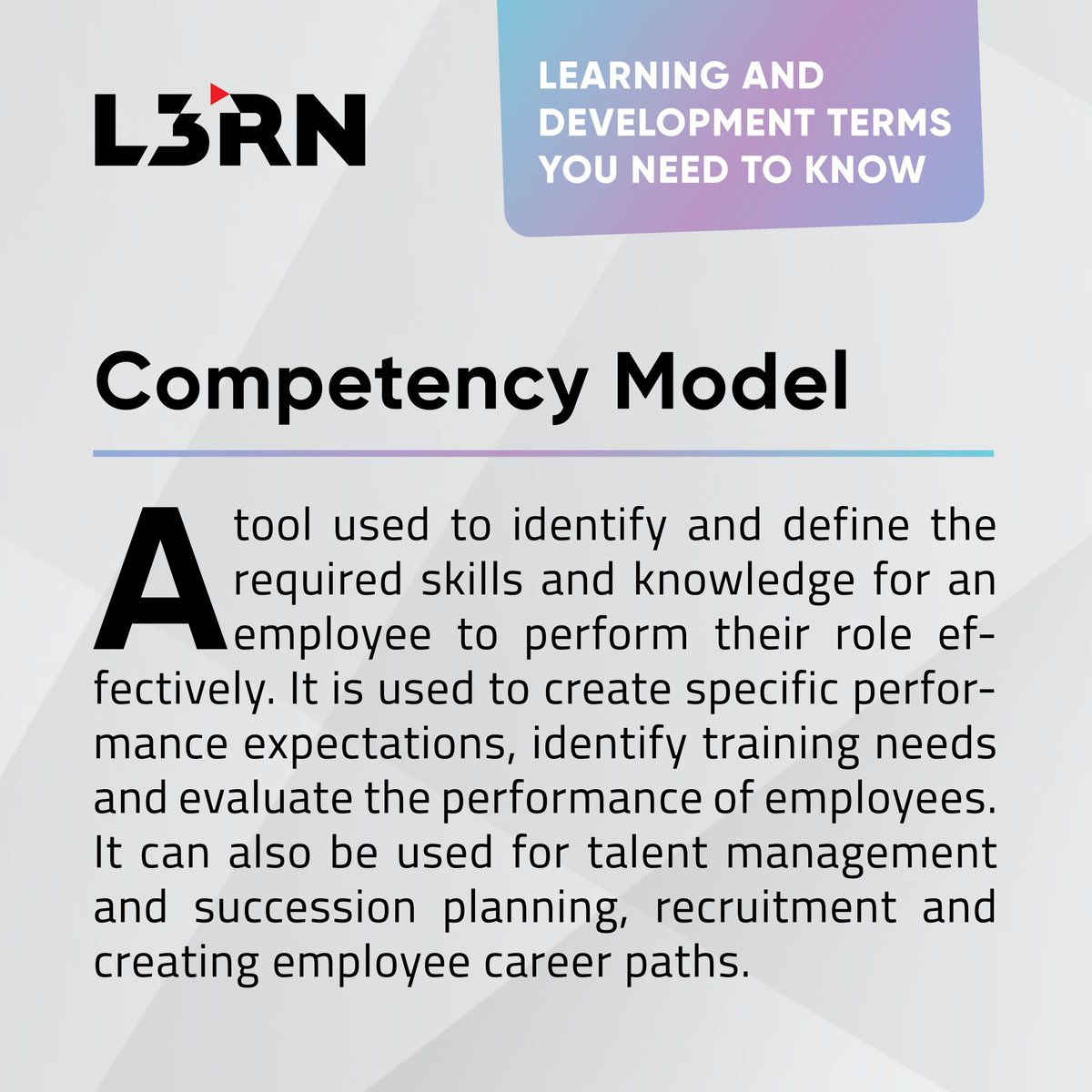 LeoronInstitute's tweet image. Competency models help HR and L&D professionals:
✅ Define Success
✅ Enhance Performance
✅ Fuel Growth
✅ Plan for the Future
✅ Attract Top Talent
Explore our full L&D glossary for more insights: bit.ly/3XtnyhE
#CompetencyModel #HRStrategy #TalentManagement