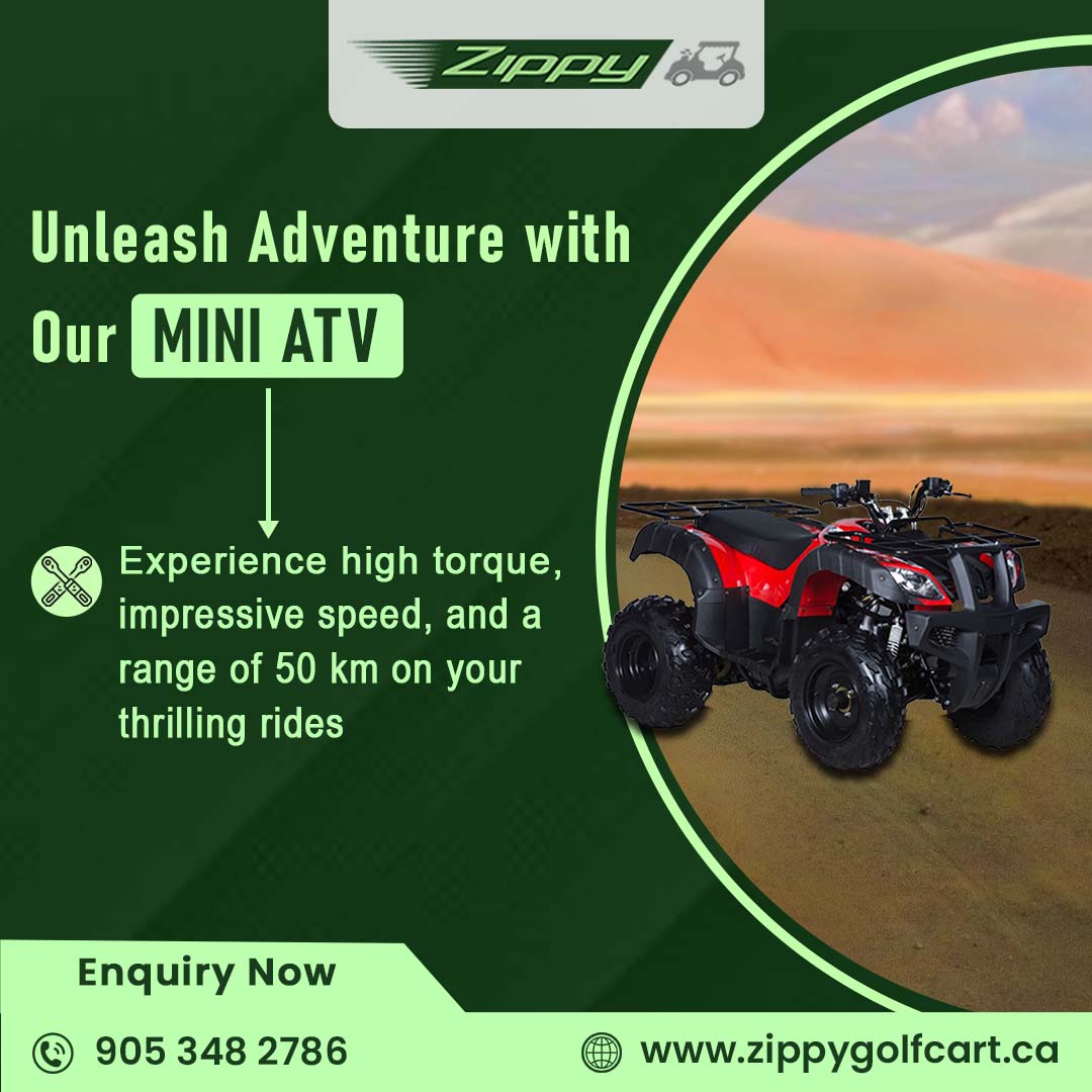zippygolfcart's tweet image. Get ready for the ride of your life! Experience high torque, impressive speed, and a range of 50 km on your thrilling rides with our MINI ATV. It&apos;s time to explore the great outdoors in style. #ATVAdventure #MINIATV #ThrillingRides #zippygolfcart #zippygolfcart