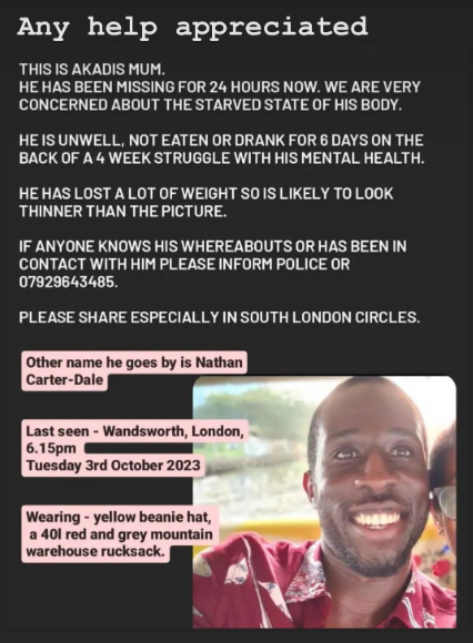 Can't believe our community is going through this again, but Akadi a.k.a. Trees With Roots is missing. Akadi was a Genesis Poetry Slam finalist last year and is a real talent on the mic. If anyone has any info at all, please contact the police or number in this photo.