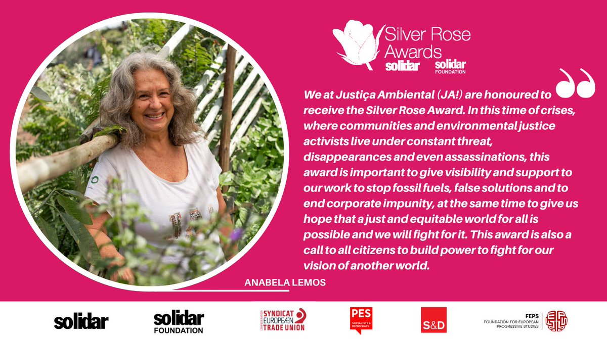 🌱 @JA4change Justiça Ambiental is led by climate activist Anabela Lemos with a lifelong fight for people and the planet! ✊🌍 🏆JÁ! is the winner of the #JustTransition #SilverRoseAwards2023 🌹