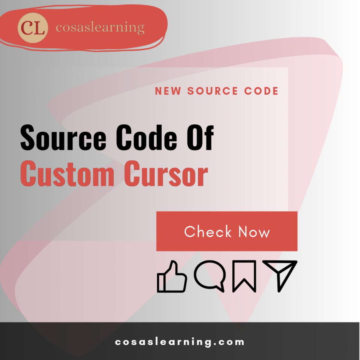 CosasLearning's tweet image. Source Code Of Custom Cursor | New Source Code | Cosas Learning
👉 Link : cosaslearning.com
#sourcecode #freesourcecode #cosaslearning #cursor #code #generate #source #coding #development #programming #webdevelopment #customcursor #createcustomcursor