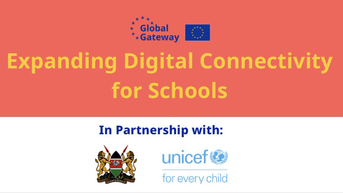 UNICEFKenya's tweet photo. .@EduMinKenya, @EuinKenya &amp; @UNICEFKenya will today launch the last-mile connectivity for schools project, under the UNICEF &amp; @Gigaglobal initiative.

The project will connect 1,000 primary schools to the Internet &amp; enhance learning opportunities for over 369,400 learners. https://t.co/CCjcTQc2GJ