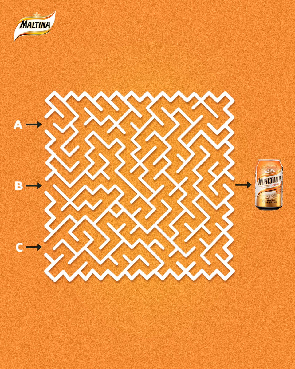 Which of these lines leads to the delicious can of Maltina?

Tell us in the comments below.

#Maltina 
#ShareHappiness