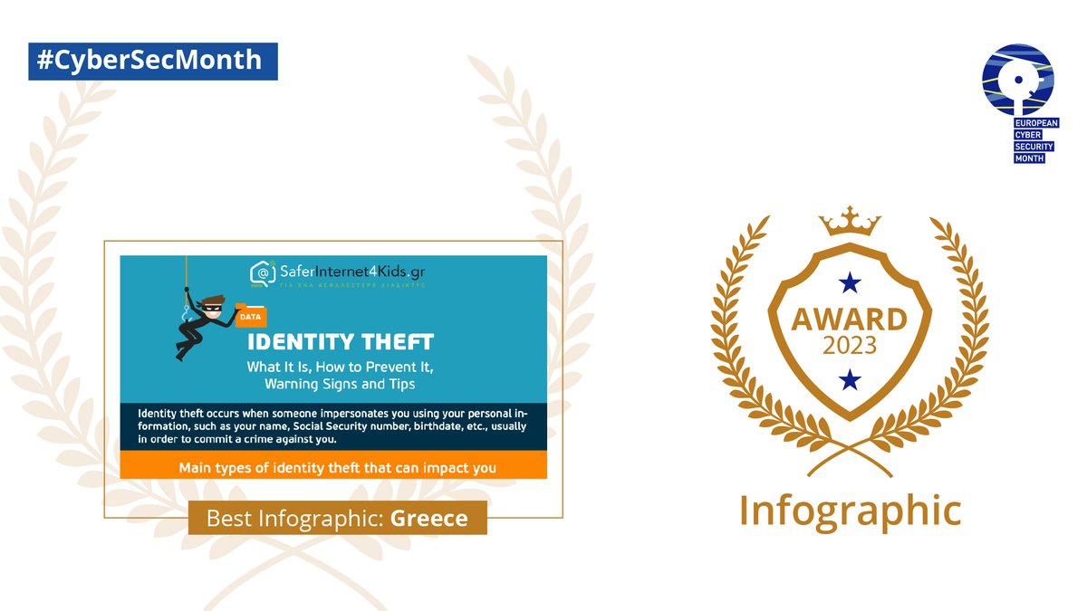 🏆🇬🇷 Hooray! 🎉🎨 Greece's infographic takes the crown! 🌟👏 Stellar design and information! 📊🇬🇷 Well-deserved victory! 🏆👑 #CyberSecMonth #ECSMAwards

🔗 ow.ly/eCBJ50PRNHC
