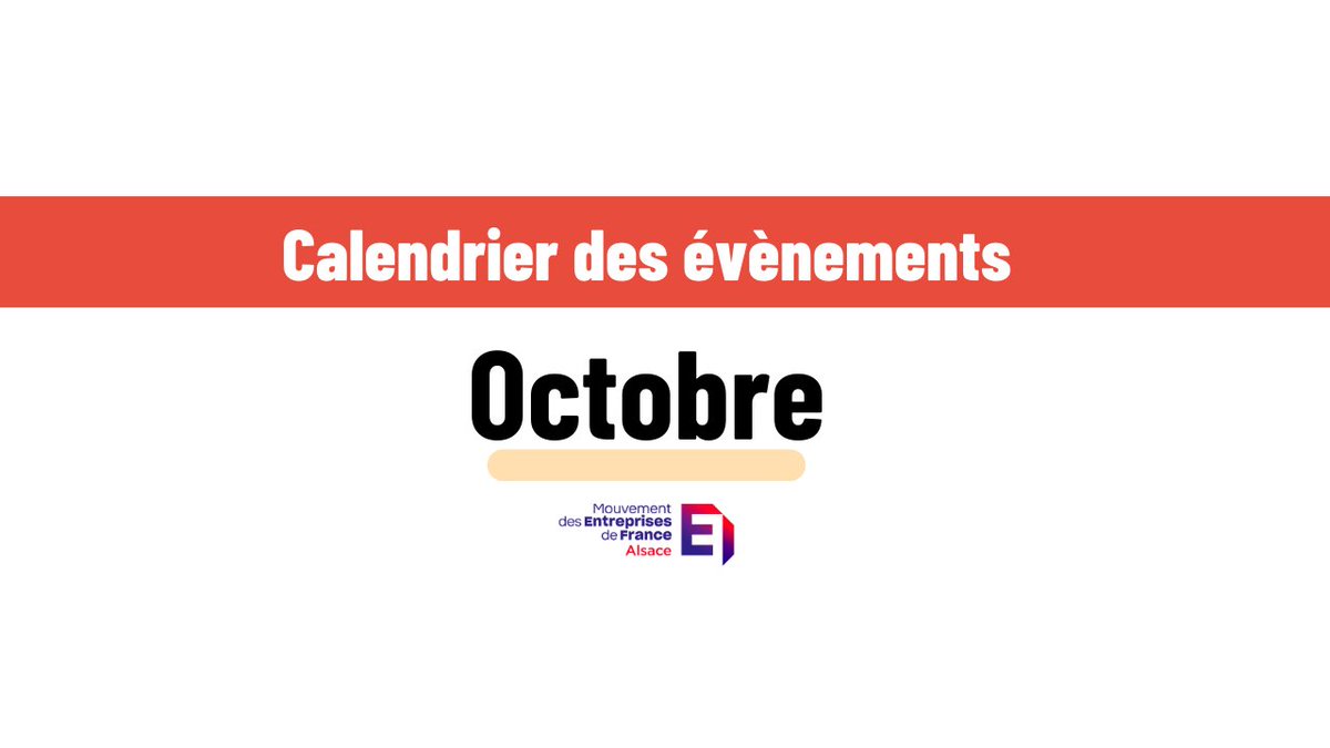📷 Octobre arrive avec son lot d'évènements et de sujets ! Découvrez les événements d'octobre en cliquant sur le lien.
Agenda : medef-alsace.com/fr/actualite/l…

#Octobre #Événements