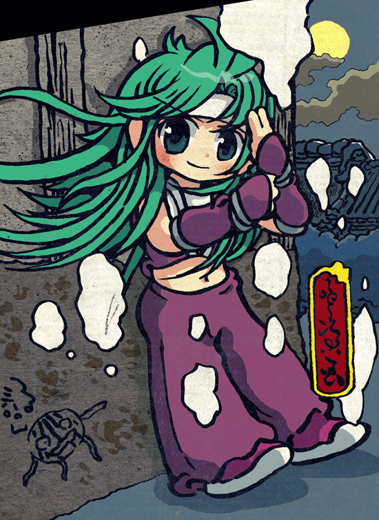 「五の日だからがんばれゴエモンのイラスト描く。冒険時代活劇ゴエモンのほうのヤエちゃ」|氷厘亭氷泉のイラスト