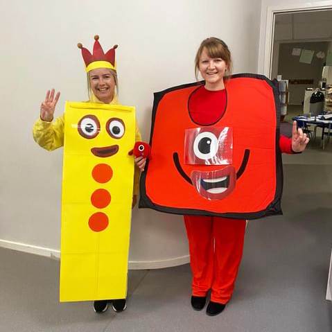 Happy World Teachers Day to educators everywhere ❤️👏🌟 Is your child's teacher top class? Let us know 📣 in the comments! A special shoutout to the two EYFS reception teachers who LOVE Numberblocks as a learning tool and created these incredible costumes. #WorldTeachersDay