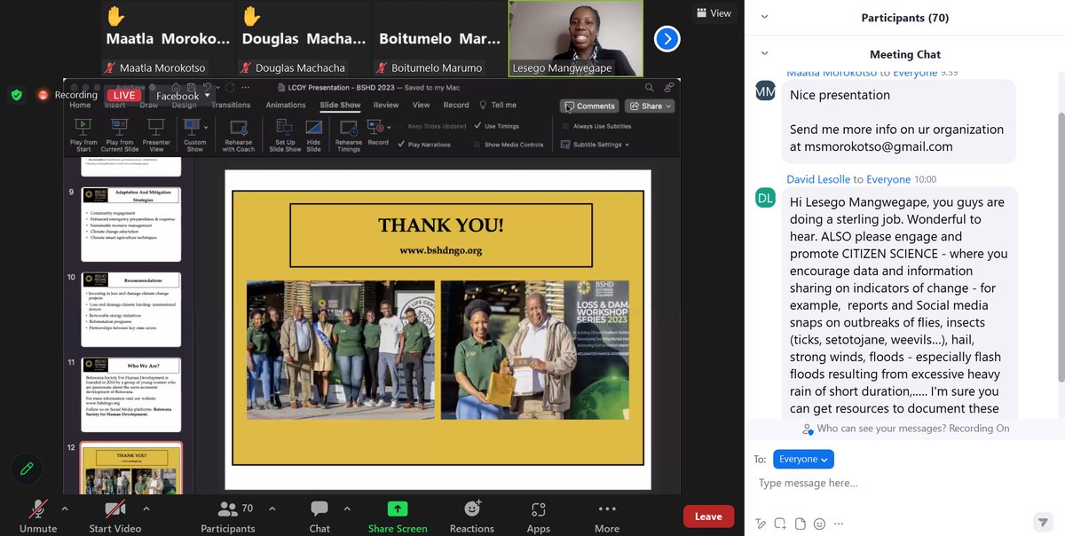 #ClimateChange is happening everywhere at the same but in different ways. Communities are grappling with #LossAndDamage even if they cannot articulate it - Lesego Mangwegape <a href="/bshdgaborone/">BSHD</a> 

Join Now: bit.ly/LCOYBotswanaZo…

#LCOYBW2023 #ClimateActionNow