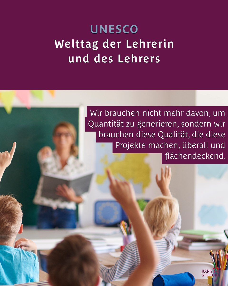 Am heutigen #Welttag der Lehrerin und des Lehrers starten wir in #Rostock unser Projekt #KargCampus Mecklenburg-Vorpommern 2.0. 

20 neue #Lehrkräfte &amp; #Schulleitungen werden zur inklusiven Begabungsförderung qualifiziert.

👉 sohub.io/569l

#Bildungsgerechtigkeit #twlz