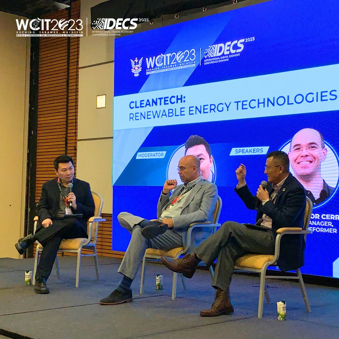 WCITIDECS2023's tweet image. Tech4Good stage featured &quot;CleanTech: Renewable Energy Technologies&quot;. The panel uncovered innovative solutions that are shaping a greener future.

#WCITIDECS2023 #WCIT2023 #IDECS2023 #SarawakGovernment #SDEC #SMA #SAINS #DigitalisingSarawak #SarawakDigital #WITSA #PIKOM #BESarawak