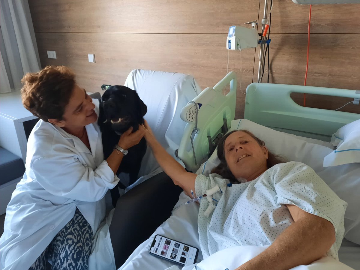 EAPScuidesUIC's tweet photo. Ahir vam rebre la visita de dues voluntàries molt especials de la mà de Paliaclínic. La Keles i la Leika, que vindran cada dimecres a acompanyar els pacients i famílies de Cuides. 
@FundlaCaixa @CatEaps @UICbarcelona @Fpaliaclinic 
#FundaciónlaCaixa #EnfermedadesAvanzadas https://t.co/9q5tfwrgm3