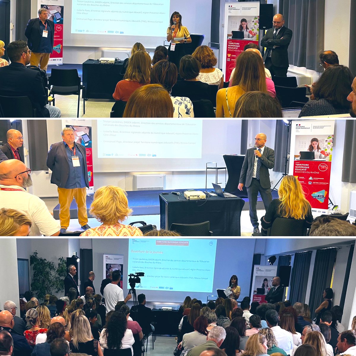 DranePaca's tweet image. #TNE #France2030  
Séminaire des conseillers pédagogiques et #erun des Bouches-du-Rhône

Ouverture par le DASEN adjoint Tristan Loubières accompagné de Isabelle Roos Directrice adjointe DRANE PACA, Emmanuel Page, directeur de projet TNE Réseau Canopé