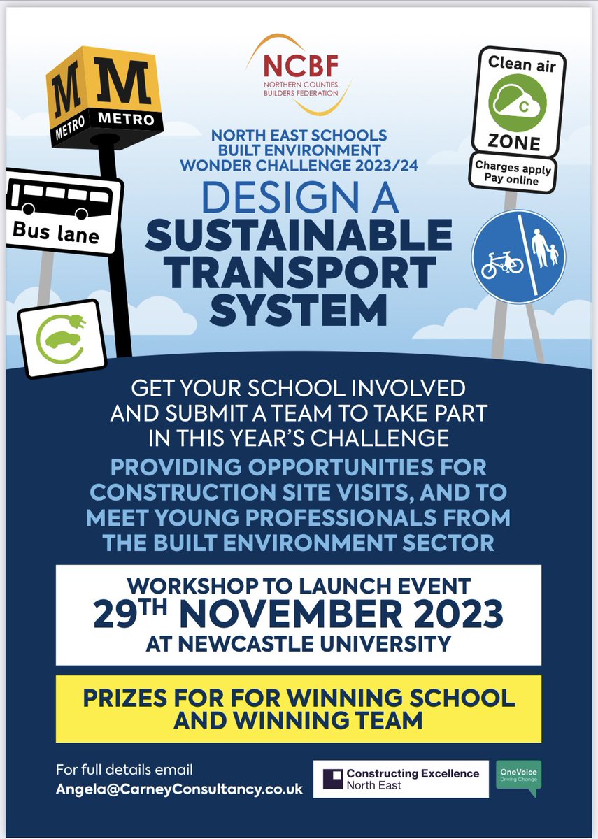 If any of my education connections would like any more information about this fantastic opportunity for their year 9/10 students please get in touch with angela@carneyconsultancy.co.uk. 

#northeast #schools #learning #education #construction #engineering #learninganddevelopment