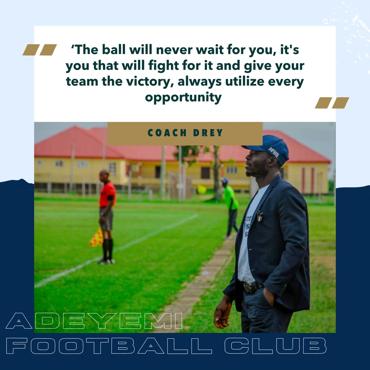AdeyemiFC_'s tweet photo. ‘The ball will never wait for you, it's you that will fight for it and give your team the victory, always utilize every opportunity ’ - Coach Drey

#AdeyemiFootballClub #AFC Dortmund https://t.co/cHWZCNTAby