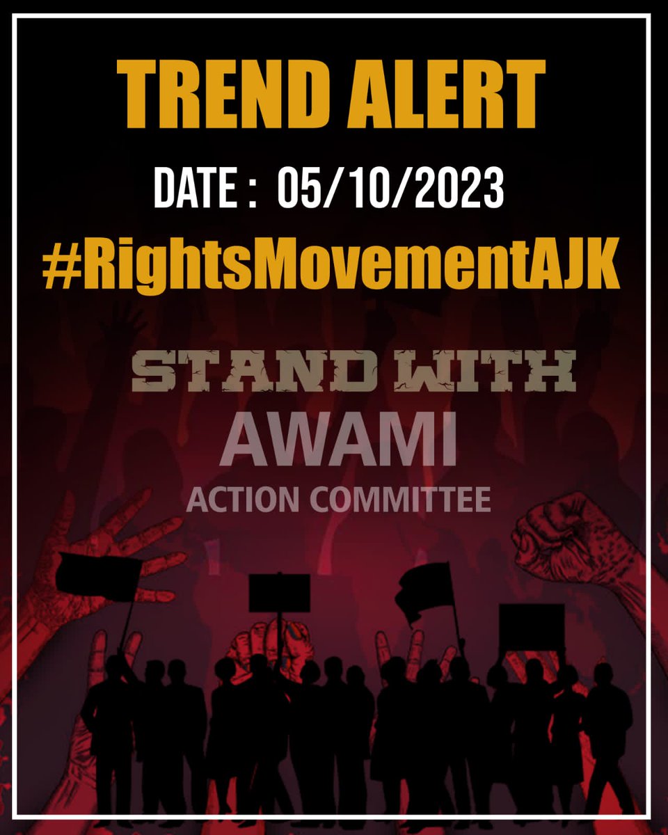 SaudAzi72044679's tweet photo. Call for peaceful protests and shutter-down for basic rights in #PakistanAdministeredKashmir(#AJK) by #AwamiActionCommitteeAJK has finally seen its execution.
#RightsMovementAJK
@sahaafi @HamidMirPAK @SecBlinken @ForeignOfficePk https://t.co/xMHpuDHj7I