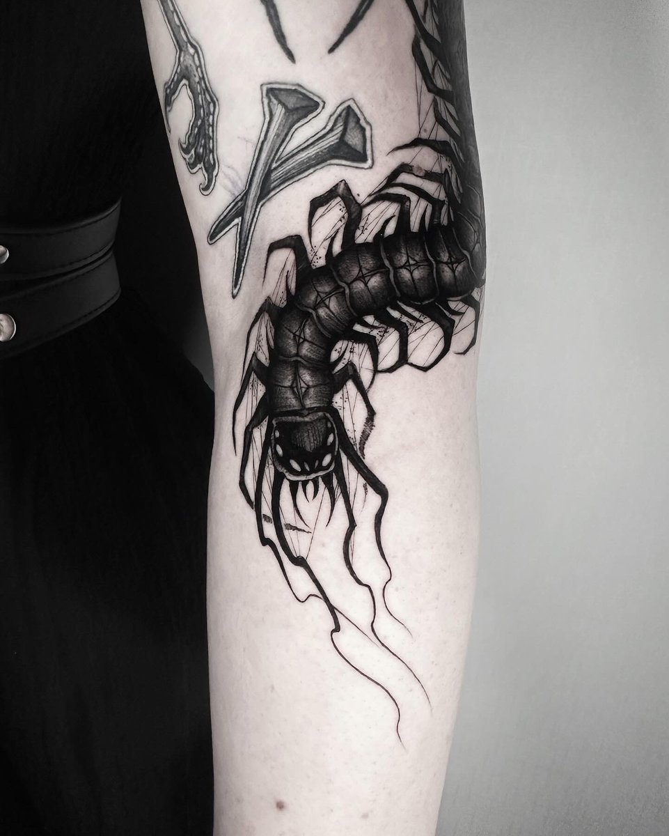 southgatetattoo's tweet image. • Centipede # ♾️ • favourite subject for tattoos lately! Beautiful freehand piece by our resident @fla_ink 
Get in touch to book with Flavia this month! 
Books/info in our Bio: @southgatetattoo 
•
•
•
#centipede #centipidetattoo #freehandtattoo #realistictattoo