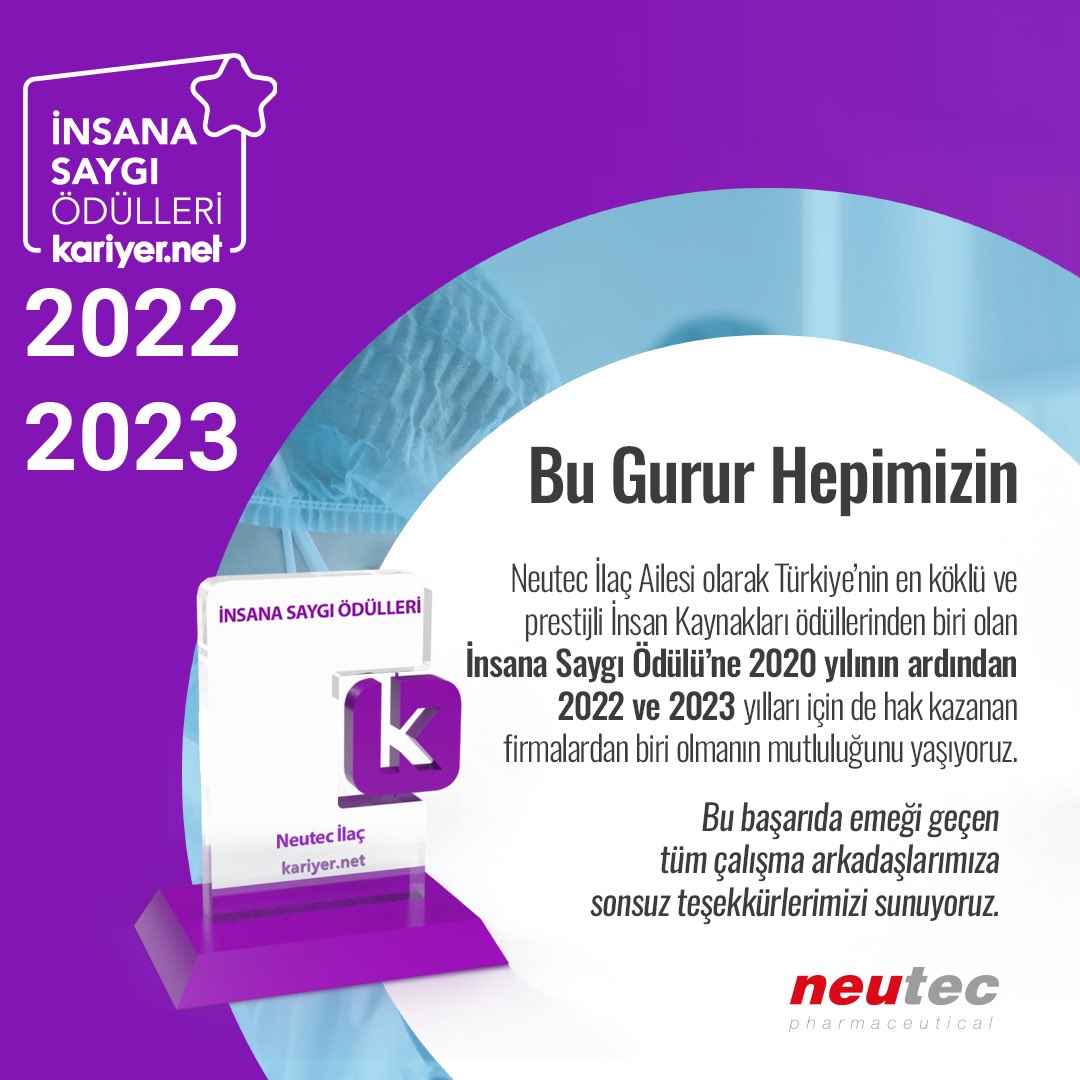 baselilac1's tweet photo. Bu gurur hepimizin! Bu başarıda emeği geçen tüm çalışma arkadaşlarımıza sonsuz teşekkürlerimizi sunuyoruz.
#neutec #neutecilac #basel #baselilac #insanasaygıödülü https://t.co/2ImYMuIvHP