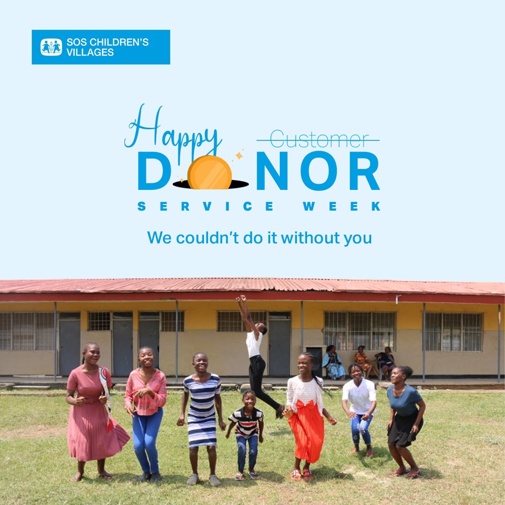 SOSCVNigeria's tweet photo. To our donors and partners,
 
Your unwavering support fuels our mission and brings smiles to countless young faces at SOS Children's Villages in Nigeria. Thank you for being the driving force behind the change we create.
 
#CustomerServiceWeek2023 #SOSNigeria #DonateForChange https://t.co/ZyyxanKEtj