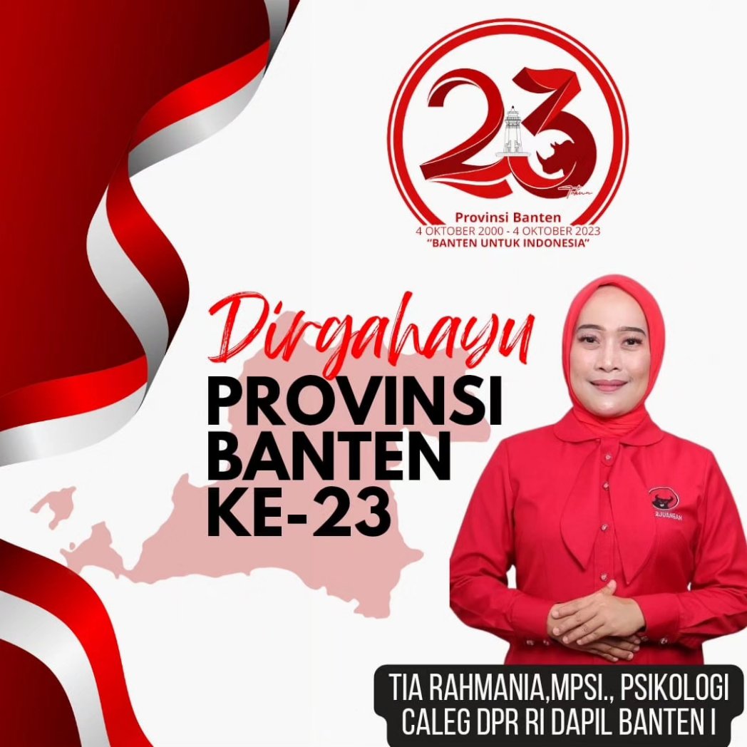 Tia Rahmania Mengucapkan Dirgahayu Provinsi Banten yang ke 23.
#viral
#calegbanten