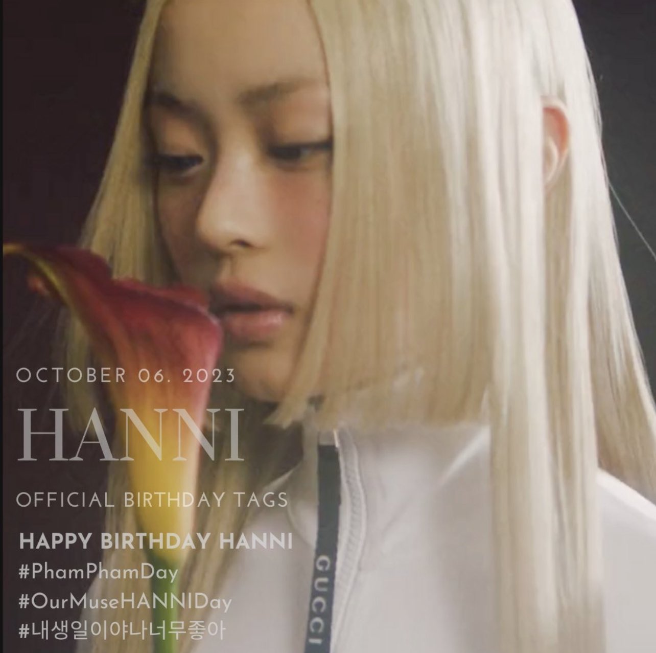 NJZ　メッセージカード　HANNI　23birthday tee ラッピング無料】 NEWJEANS 23 BIRTHDAY TEE (HANNI) - A-KPOP K