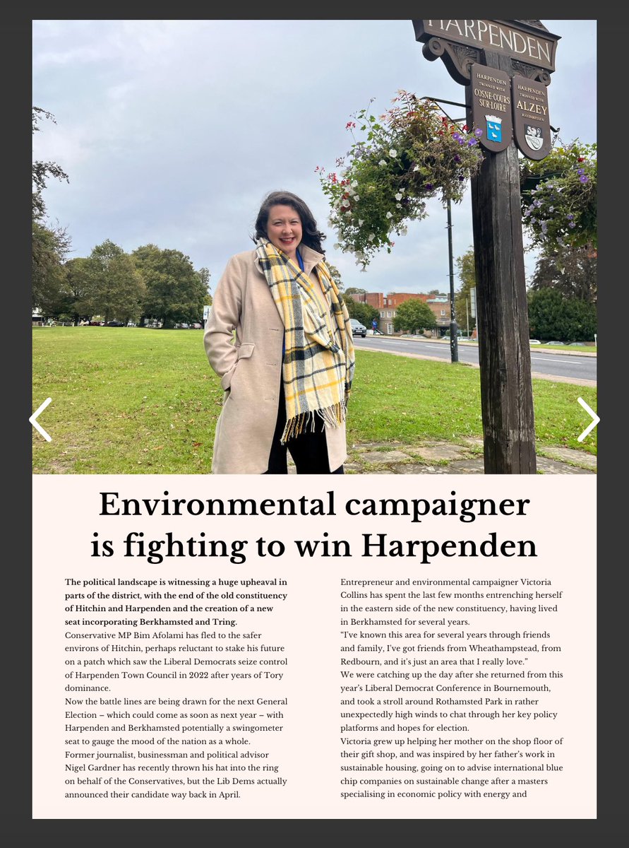 HarpendenLibDem's tweet photo. As Harpenden and Berkhamsted look on with dismay at the chaos and division on display in Manchester, local LibDem champion @TweetingCollins shares her vision for the future of our community in this week’s St Albans Times. https://t.co/rFSLIJ8DPS