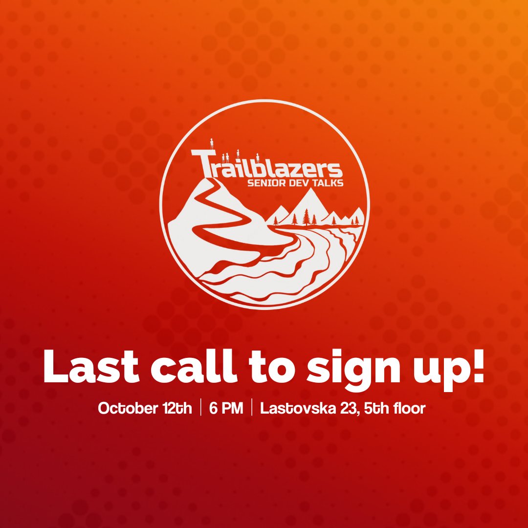 Trailblazersdev's tweet photo. Last Call for Trailblazers vol. 5! 📢

Register here and join us on October 12th! 📆 👉 https://t.co/REpPY8xjyt

#trailblazers #kafka #techtalk https://t.co/Qv6ImtZcx8