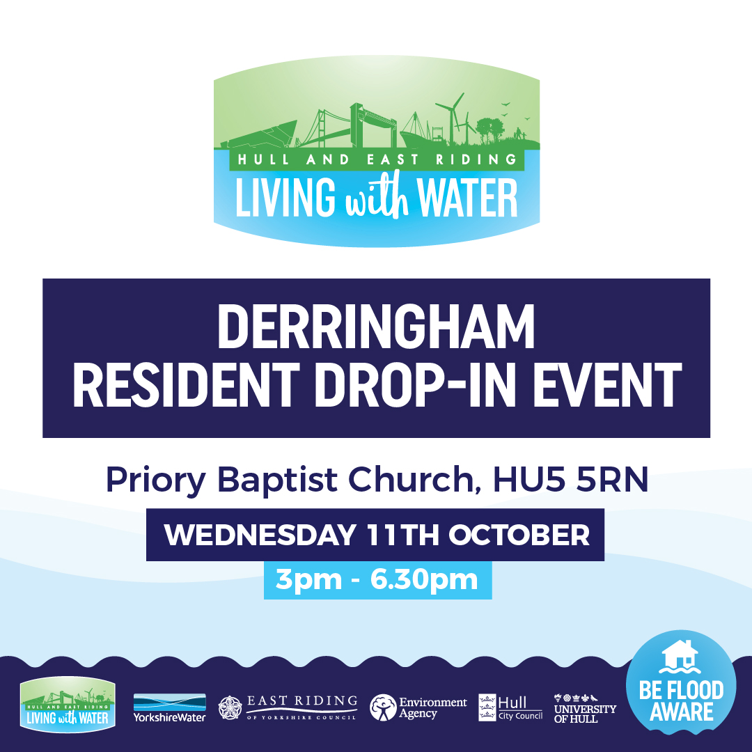 Miss our Derringham event on Wednesday? Residents can find out more about planned resilience measures at our second drop-in session - taking place next week at Priory Baptist Church, HU5 5RN. Details below 👇