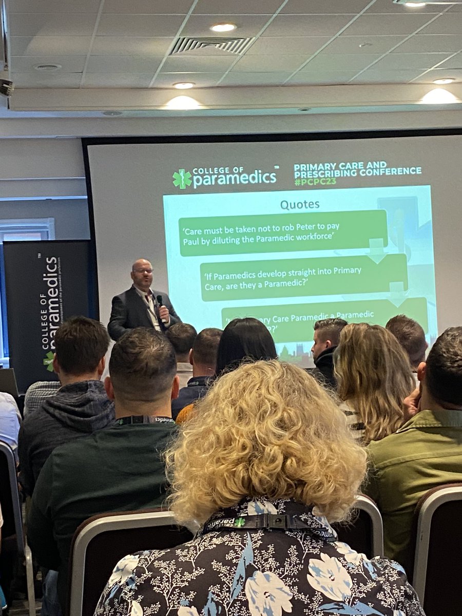 ambogemma's tweet image. “Care must be taken mot rob Peter to pay Paul by diluting the paramedic workforce” 
Really interesting discussion points from @MarcGildasThoma  exploring the role of paramedics within primary care. #pcpc2023