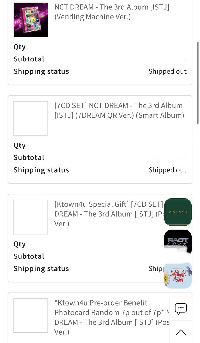 #youngnnyUpdates 
FINALLY!!! Ktown has shipped all my istj orders. Eta will be the same with fact check albums. 🙂
Thank you for patiently waiting! 🫶
