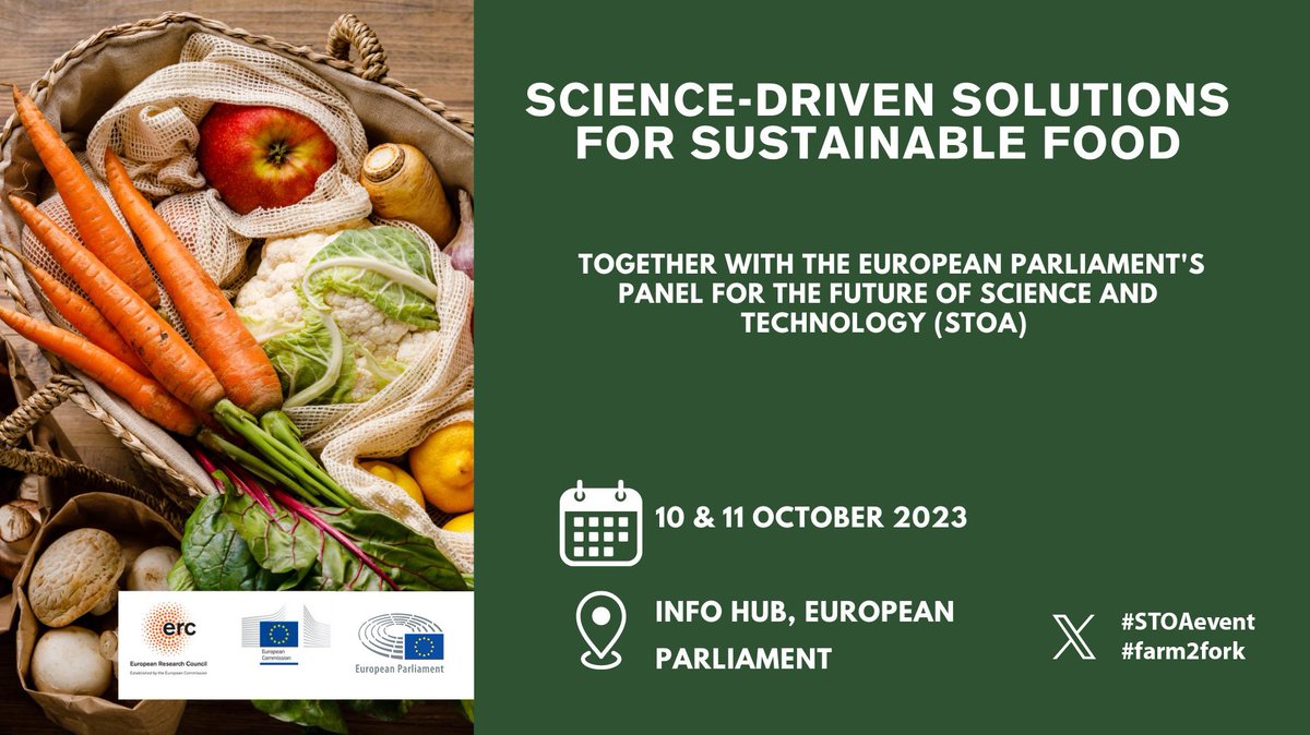EP_ScienceTech's tweet photo. 🗓️Next week 10-11 Oct:

How to achieve a sustainable #food system? Joint @ERC_Research #STOAevent at #EUParliament 

With EP VP @MarcAngel_lu, Commissioner @Ili_Ivanova &amp; @mleptin 

Info &amp; (press) registration: https://t.co/mfY2e7jXTn

#STOAevent #farm2fork @MEP_Ehler @ijabs https://t.co/vQGci3vy9q