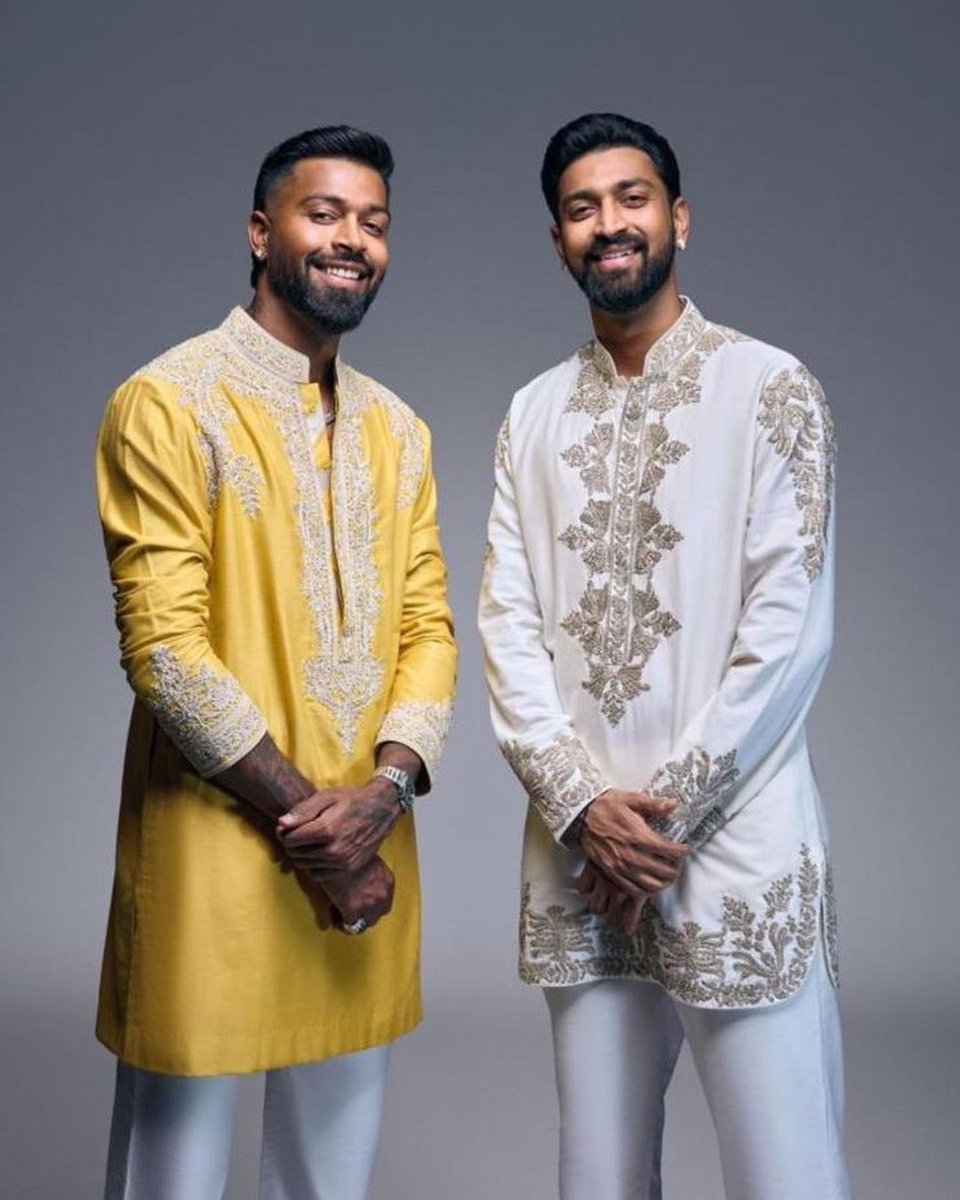 Our classic and timeless Indian wear on the dapper brothers @hardikpandya7 @krunalpandya24 #manishmalhotramenswear @ManishMalhotra