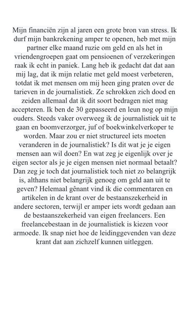 NRC_in_Actie's tweet image. Het was afgelopen jaar voor veel freelancers en vaste medewerkers bij de dagbladen niet gemakkelijk om financieel rond te komen. En het is nog sappelen, blijkt uit veel verhalen. Vanaf vandaag delen we die verhalen met  onze lezers.