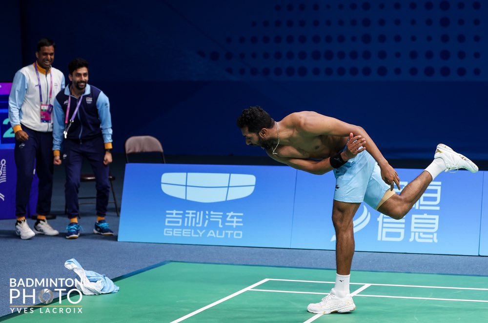 Pain met passion today, and passion prevailed. Next stop: Asian Games semi-finals.

#AsianGames2022 #HSP