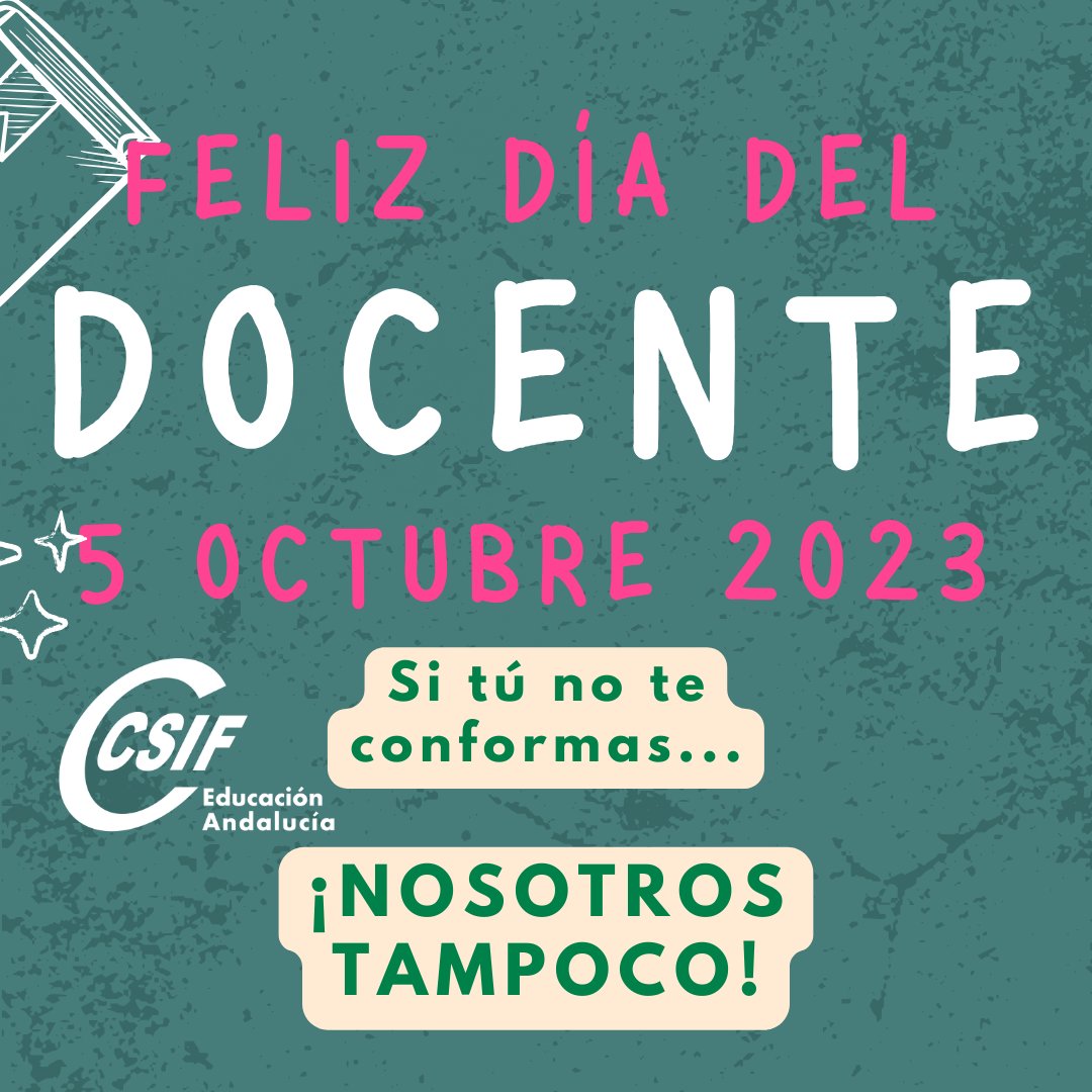 💚  CSIF pide a la Junta un análisis monográfico sobre el el alumnado con necesidades específicas de apoyo educativo y exige una ratio máxima para el profesorado que lo atiende 

👨🏼‍🏫👩🏼‍🏫 Coincidiendo con el Día Mundial del Docente, el sindicato ha querido poner de relieve las