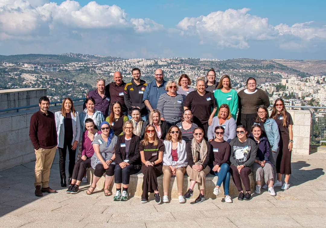 HolocaustNZ's tweet photo. On #WorldTeachersDay we say thank you to our 2013 - 2023 NZ Yad Vashem graduate teachers for being a truly outstanding group of educators, delivering #HolocaustEducation across Aotearoa New Zealand.  
Photo: 2023 cohort in Jerusalem. 
#HappyWorldTeachersDay #CelebrateTeachers https://t.co/hw7IuB0ekO