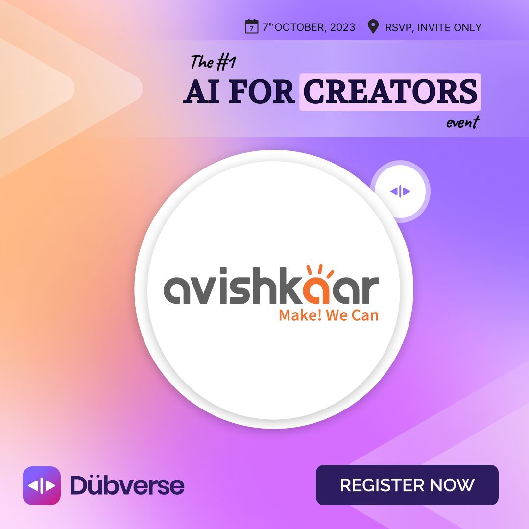 dubverse_ai's tweet image. Rock, paper and scissors with AI? Try it at #AIforcreators event by Dubverse.🦾🧠
AI is taking big leaps, and Avishkar is using it to build greater minds who will lead the future of the world. Try their amazing tools in action this Saturday, 7th October.🤝🧩
Register now