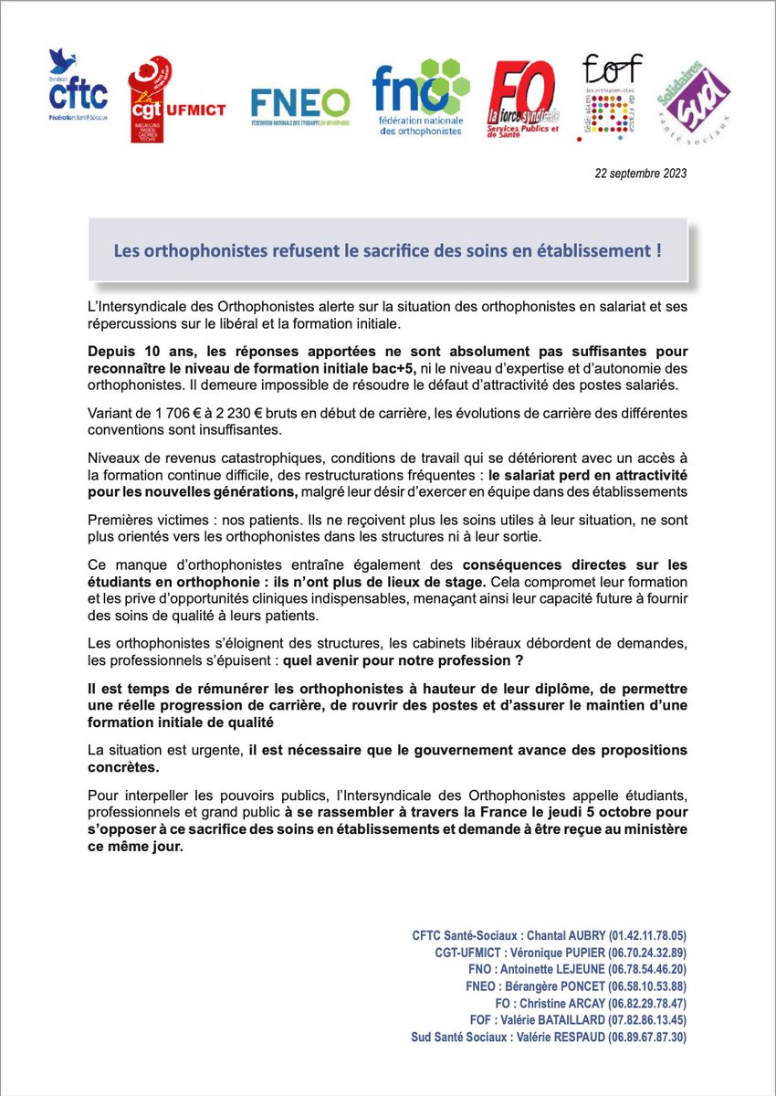 SRONormandie's tweet photo. .@OREOrthophonie @Etoc_OrthoCaen 
avec vous ds la rue pr dénoncer situation salariale inacceptable des @orthophonistes ds structures de soins, perte de chance pr les patients, pression sur secteur libéral, absence de stages pr votre formation @Elisabeth_Borne @agnesfirmin https://t.co/XaRTZTHoUF