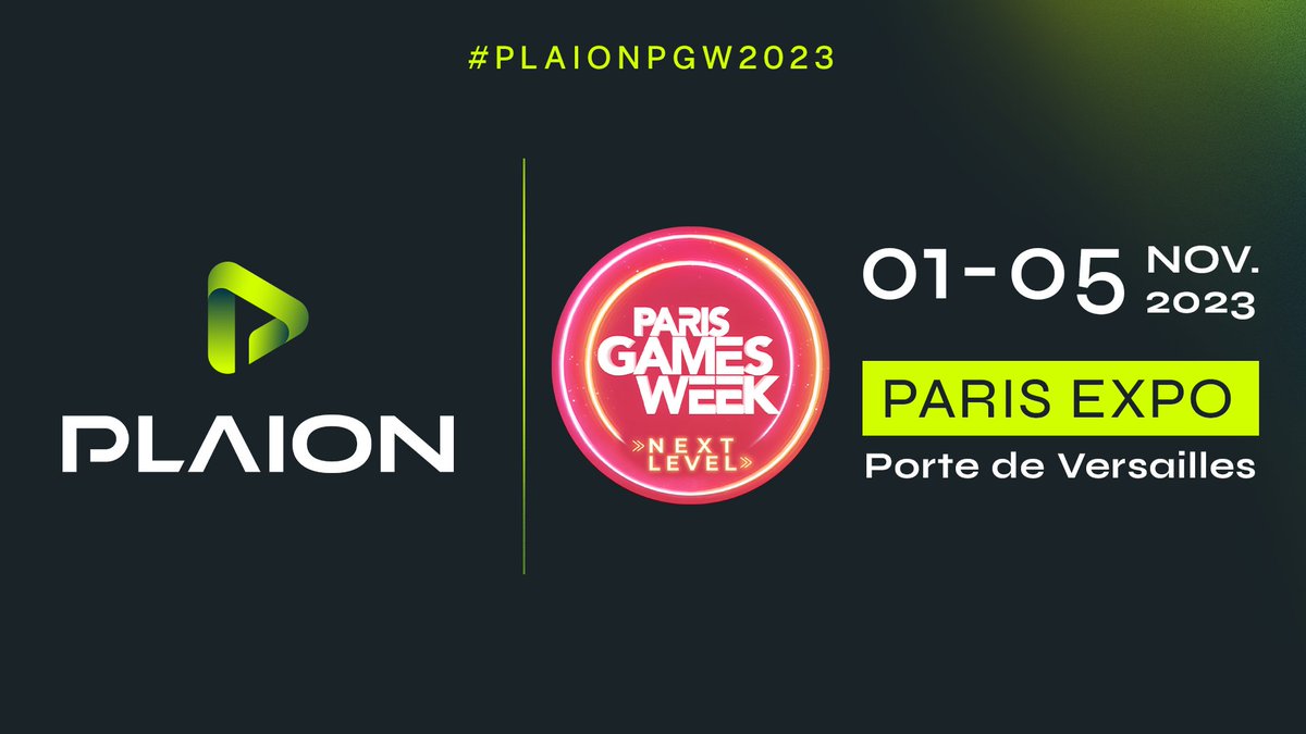PLAION_FR's tweet photo. 📢 Nous serons présents à la #ParisGamesWeek 2023 !

Retrouvez-nous dans le Hall 1 du 1er au 5 novembre 💚

Restez à l’affût, on dévoilera notre programme dans quelques semaines… 👀

#PLAIONPGW2023 https://t.co/Xiigl5H8qu